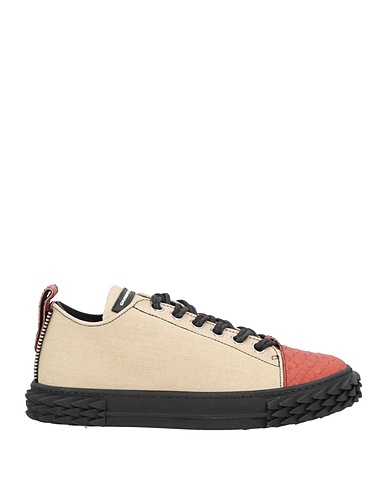 GIUSEPPE ZANOTTI Sneakers Beige Soft Leather, Textile fibres