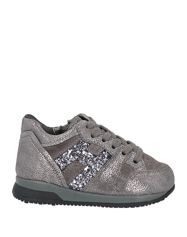 HOGAN Sneakers Gris Cuir, Fibres textiles