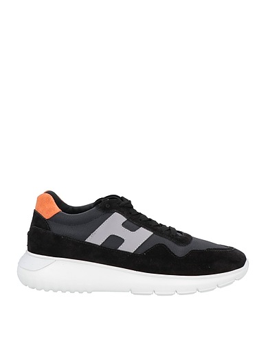 HOGAN Sneakers Black Leather, Textile fibres