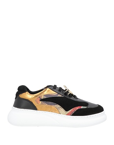 GATTINONI Sneakers Black Soft Leather, Textile fibres