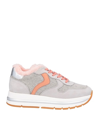 VOILE BLANCHE Sneakers Light grey Soft Leather, Textile fibers, Shearling