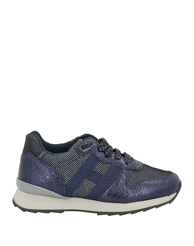 HOGAN Sneakers JUNIOR Midnight blue Soft Leather, Textile fibres