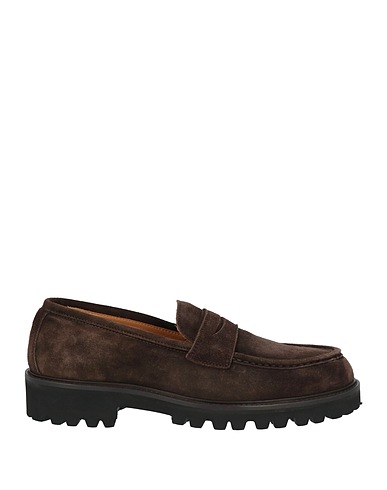 MANIFATTURE ETRUSCHE Loafers Dark brown Leather