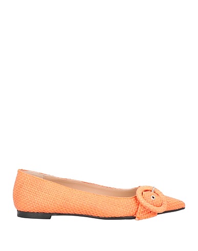 GIULIA NERI Ballet flats Orange Textile fibers