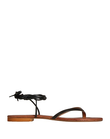 VINCENT VEGA Flip flops Black Calfskin