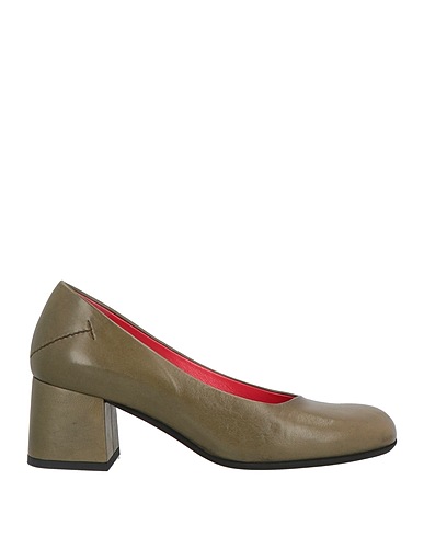 PAS DE ROUGE Décolleté Verde militare Pelle