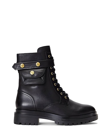 LAUREN RALPH LAUREN Ankle boot CAMMIE BURNISHED LEATHER BOOTIE
 Black Soft Leather