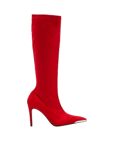 8 by YOOX Boots STRETCH POINTY DETAIL BOOTS
 Red Textile fibers