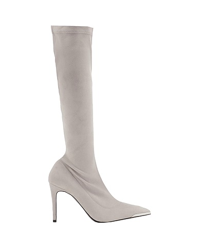 8 by YOOX Boots STRETCH POINTY DETAIL BOOTS
 Light grey Textile fibers