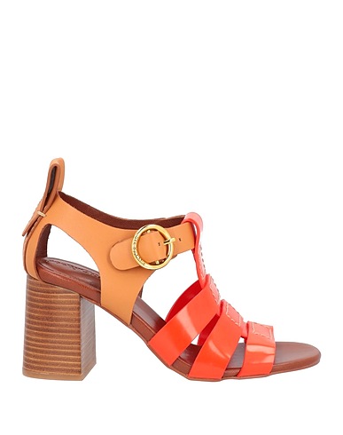 SEE BY CHLOÉ FOOTWEAR Orange Soft Leather, Recycled PVC