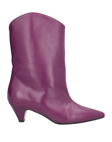 ANNA F. Ankle boot Purple Soft Leather