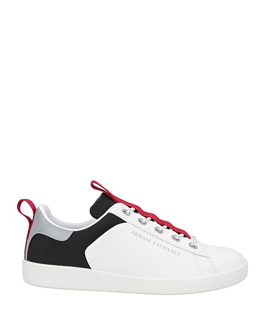 ARMANI EXCHANGE Sneakers White Soft Leather, Textile fibres, Rubber