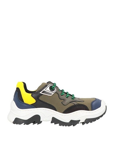 N°21 Sneakers Militärgrün Leder, Gewebefasern