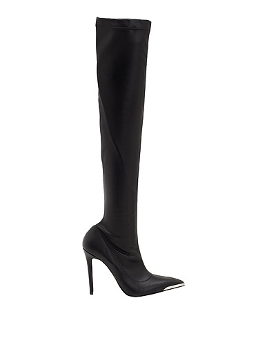 8 by YOOX Boots STRETCH POINTY-DETAIL HIGH BOOTS
 Black Textile fibres