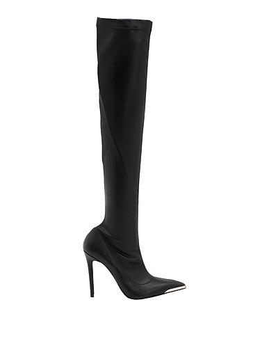 8 By YOOX STRETCH POINTY-DETAIL HIGH BOOTS | Black Women‘s Boots | YOOX