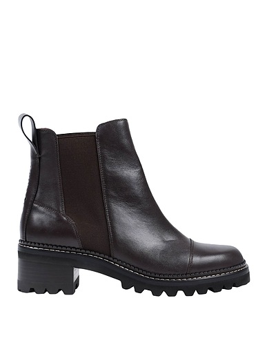SEE BY CHLOÉ Ankle boot Dark brown Calffur
