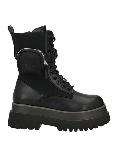 REPLAY Ankle boot Black Textile fibres, Rubber