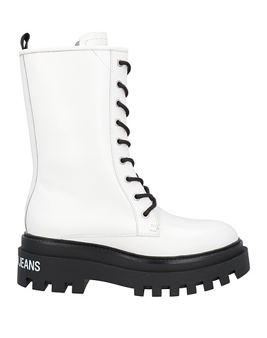 CALVIN KLEIN JEANS 미들 부츠 오프 화이트 가죽