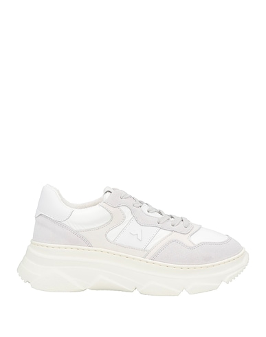 ED PARRISH Sneakers Light grey Leather, Textile fibres