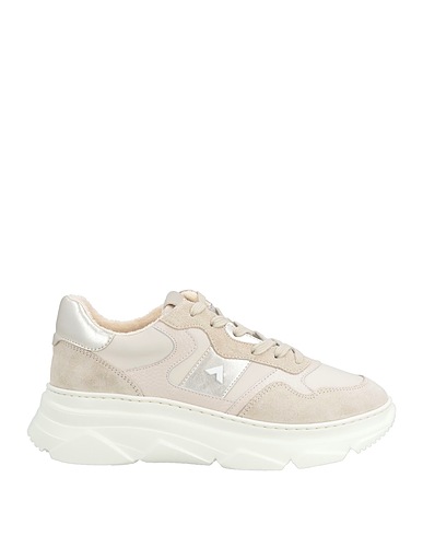 ED PARRISH Sneakers Beige Leather, Textile fibers