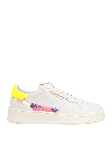 ED PARRISH Sneakers Light grey Soft Leather, Other Fibres