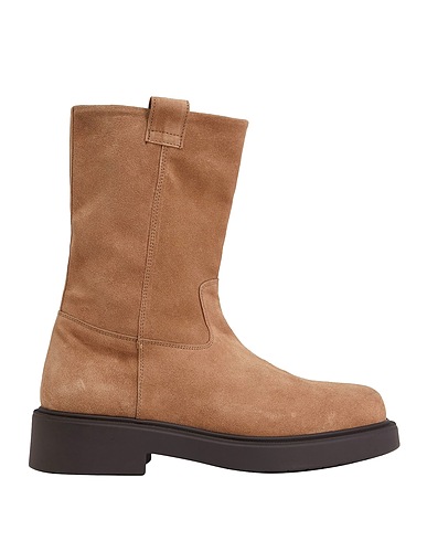 8 by YOOX Ankle boot SPLIT LEATHER BOOTS
 Khaki Leather