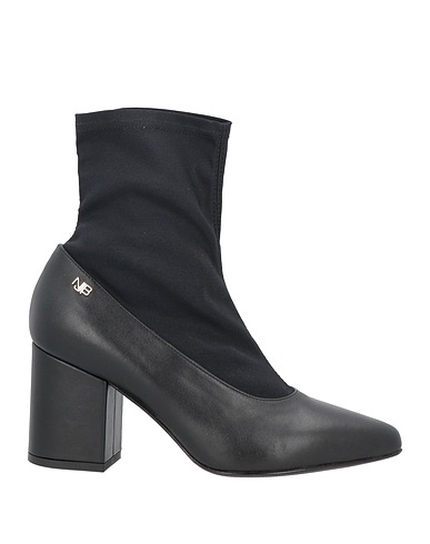 NORMA J.BAKER Ankle boot Black Soft Leather, Textile fibers
