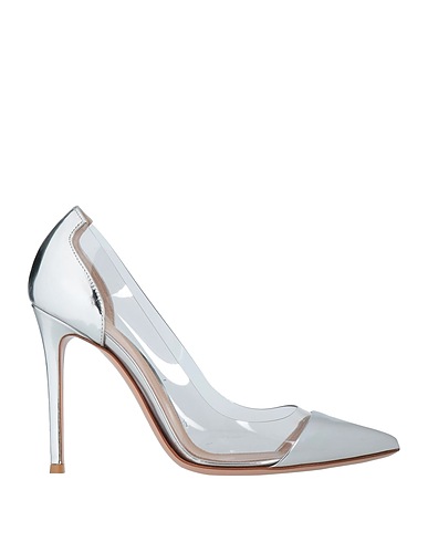 GIANVITO ROSSI Court Silver Soft Leather, PVC - Polyvinyl chloride