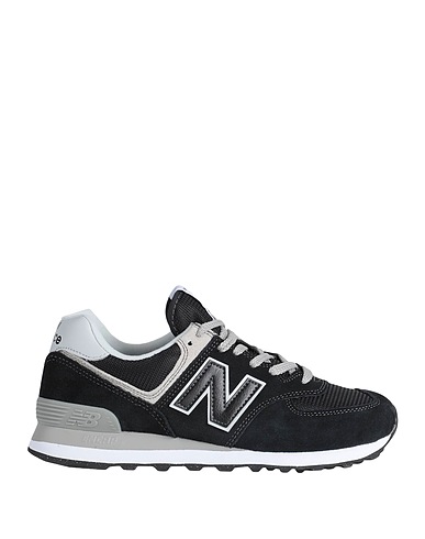 NEW BALANCE Sneakers 574 Black Leather, Textile fibers