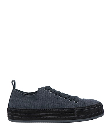 ANN DEMEULEMEESTER Sneakers Charcoal Textile fibers, Soft Leather