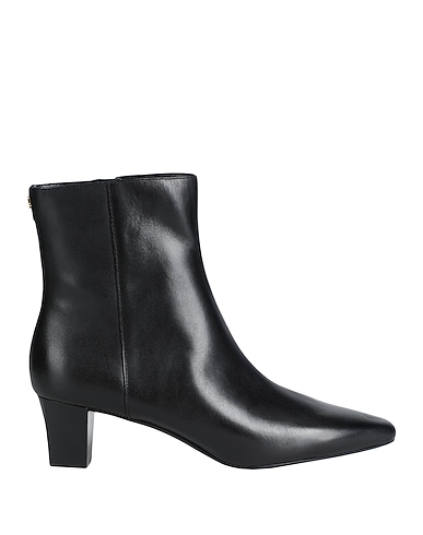 LAUREN RALPH LAUREN Ankle boot WILLA BURNISHED LEATHER BOOTIE
 Black 100% Soft Leather
