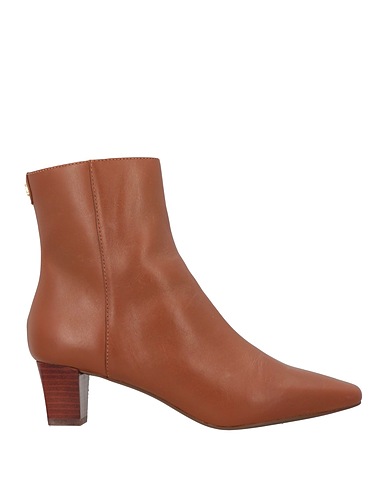 LAUREN RALPH LAUREN ショートブーツ WILLA BURNISHED LEATHER BOOTIE
 ブラウン 革 100%