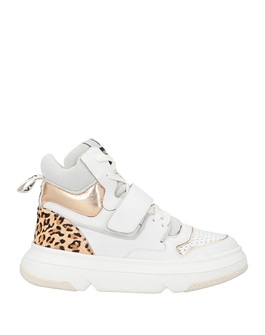 EMANUÉLLE VEE Sneakers White Leather, Textile fibres