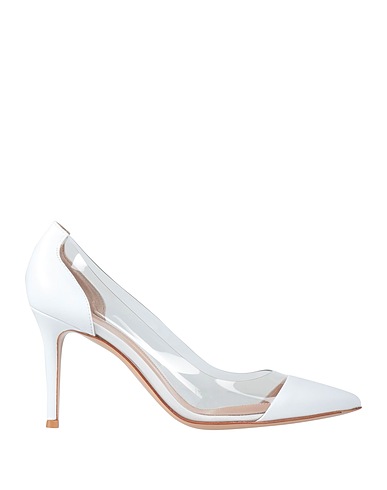 GIANVITO ROSSI Court White Soft Leather, Plexiglas®