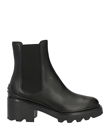 TOD'S Bottine Noir Cuir, Fibres textiles