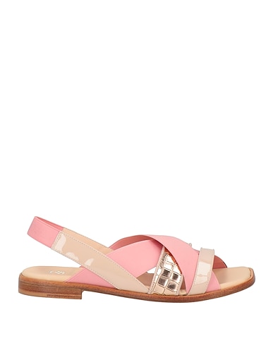 CAMERLENGO Sandals Pink Soft Leather, Elastic fibres