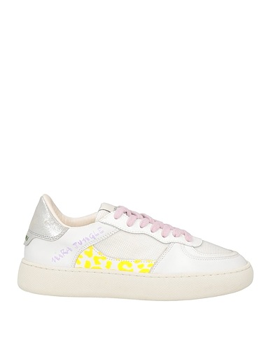 NIRA RUBENS Sneakers White Soft Leather, Textile fibers
