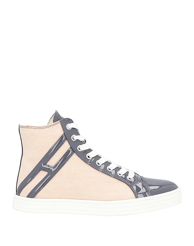 HOGAN REBEL Sneakers Grey Soft Leather, Textile fibres
