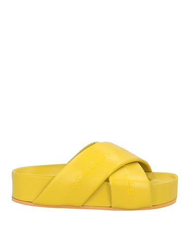 STELLA McCARTNEY Sandals Lime green Textile fibres