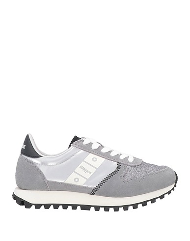 BLAUER. Sneakers Grigio Pelle, Fibre tessili