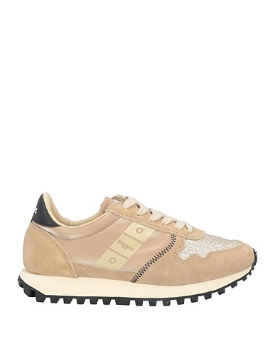 BLAUER. Sneakers Beige Soft Leather, Textile fibres