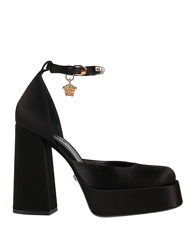 VERSACE Pump Black 72% Viscose, 28% Silk
