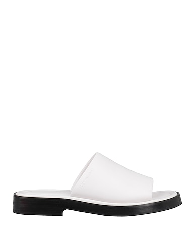 FERRAGAMO Sandals White Calfskin, Lambskin, Textile fibres