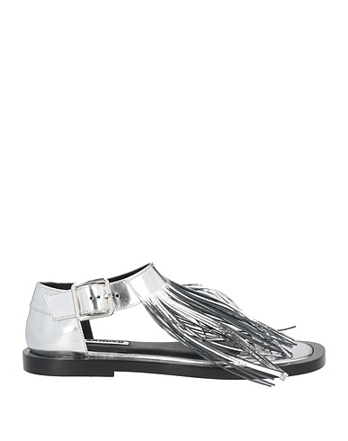 JIL SANDER Flip flops Silver Leather
