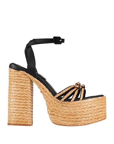 PALOMA BARCELÓ Espadrilles Black Textile fibers, Soft Leather
