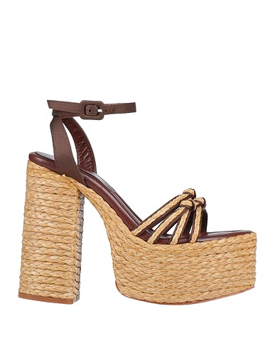 PALOMA BARCELÓ Espadrilles Tan Textile fibers, Soft Leather
