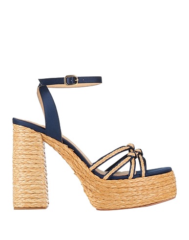 PALOMA BARCELÓ Espadrilles BLU NOTTE Textile fibers, Soft Leather