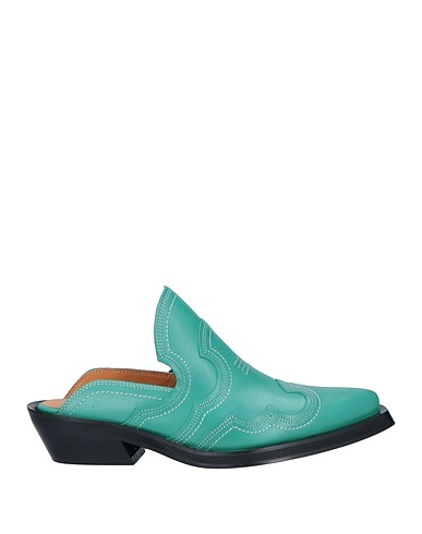 GANNI Mules and clogs Green Soft Leather