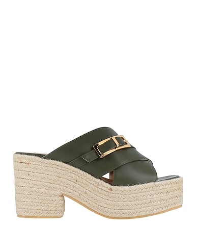 SERGIO ROSSI Espadrillas Verde militare Pelle di vitello