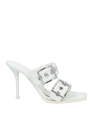 MCQUEEN Sandals White Soft Leather